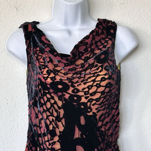 NWT Diane Von Furstenberg 2 Elliso Devore Velvet Sleeveless sheath Dress - Picture 6 of 16
